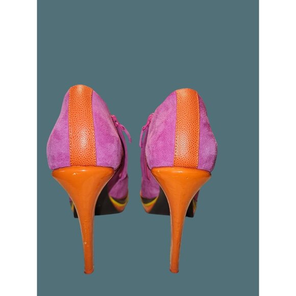 Cole Haan x NikeAir Kiltie Platform Stiletto Bootie Suede/Leather Women 7B - Picture 4 of 14